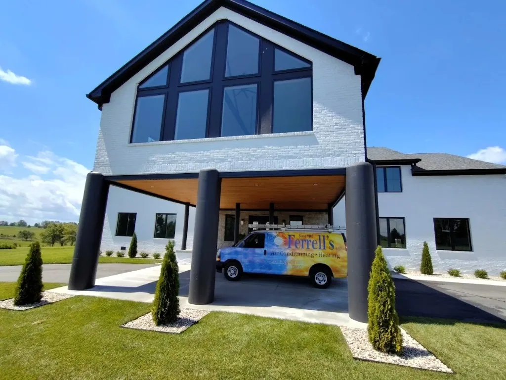 Ferrell's service van on the road